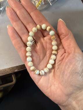 Hemimorphite Beaded Stretch Bracelet, 8mm Beads